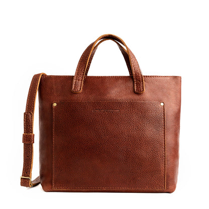 Nutmeg*Zipper | Midsize crossbody tote with handles and a pocket