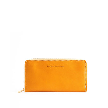Sunflower | Large accordion leather wallet with zipper and PLG logo