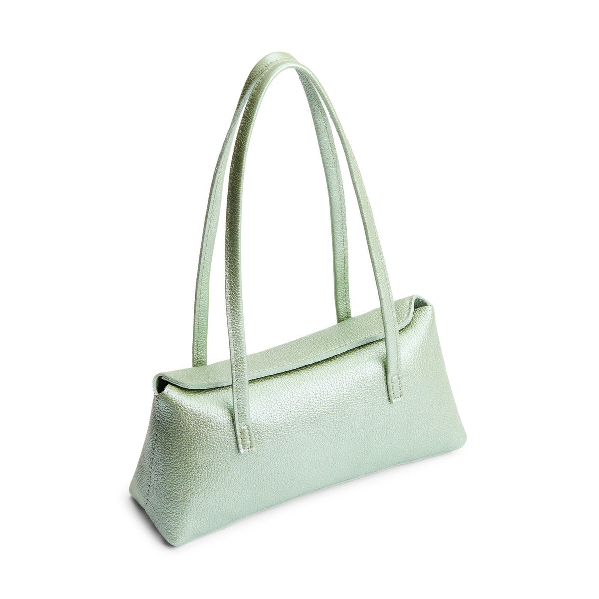 Beetle | Leather bowler bag with magnetic closure against a white background