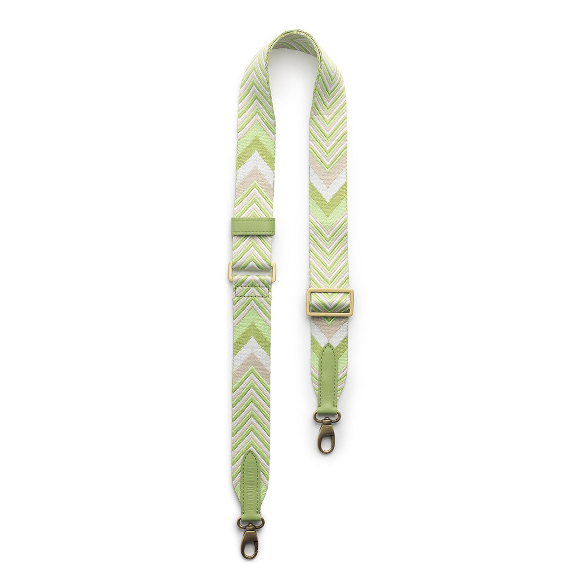 Bamboo | Strap with chevron pattern and brass-toned hardware