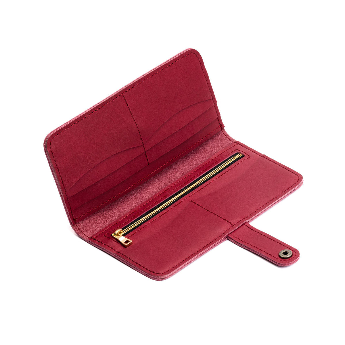 Berry Good | Leather wallet with snap open