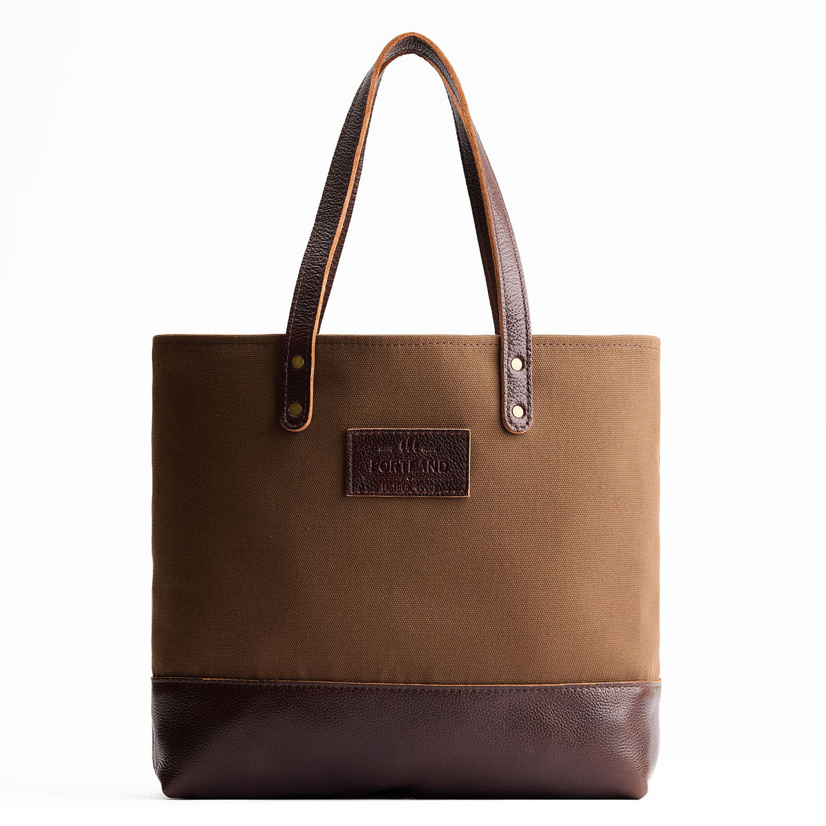 Stampede | Canvas tote with leather base and handles