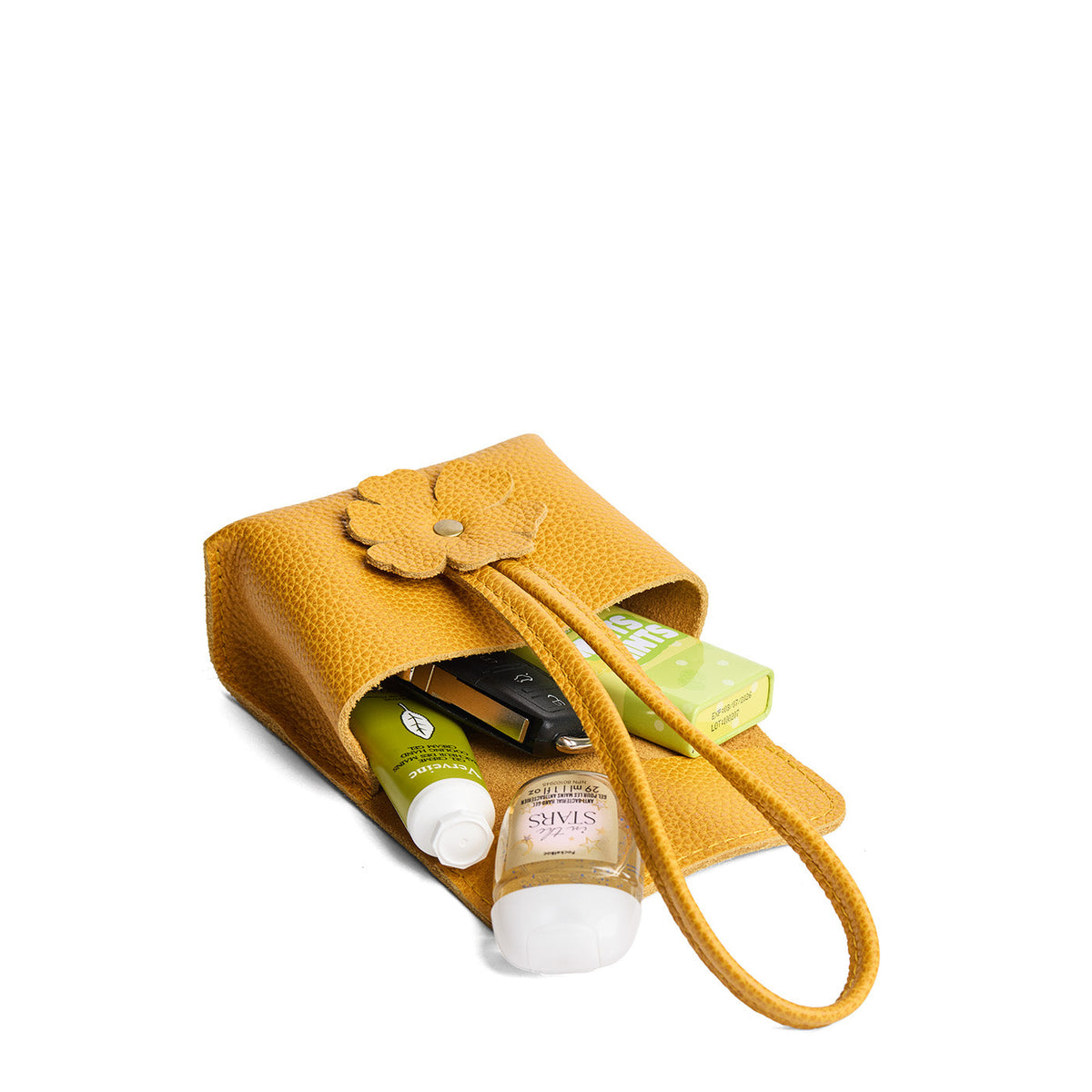Sunshine | Wristlet pouch with loop strap and a flower design