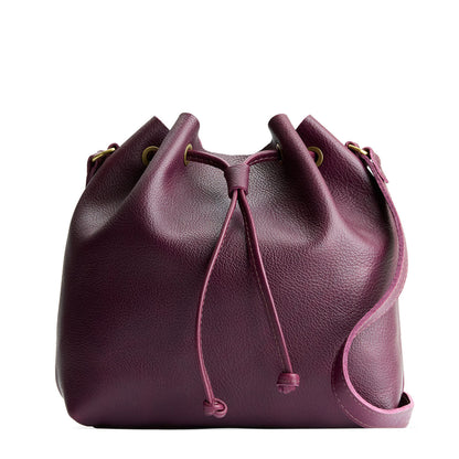 Plum*Large | Slouchy crossbody bag with leather drawstring closure