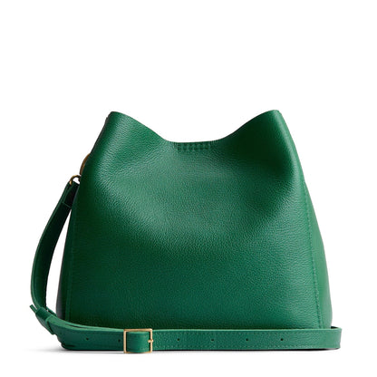 Bacalar | symmetrical bucket bag with latch closure and removable crossbody strap