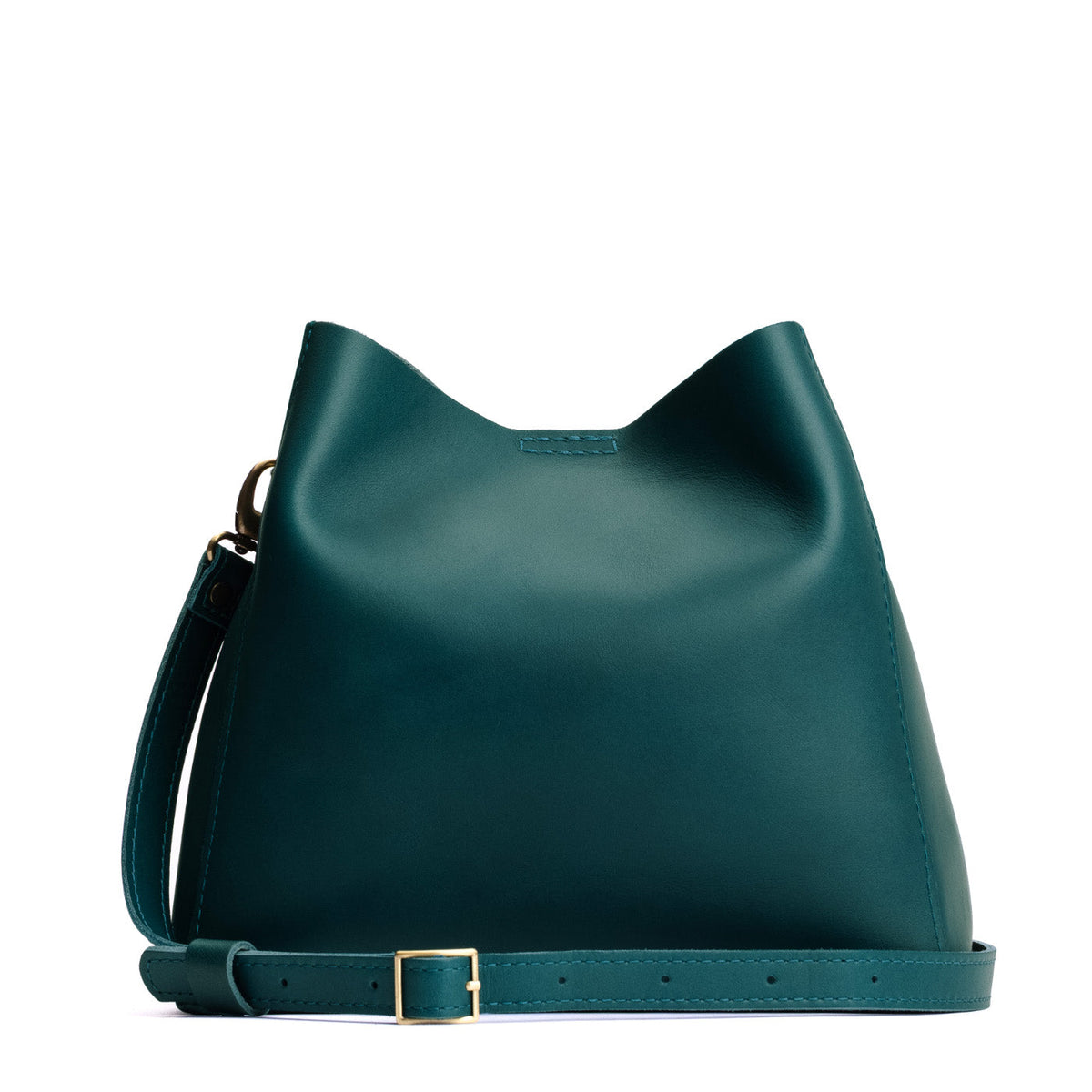 Harbor | symmetrical bucket bag with latch closure and removable crossbody strap
