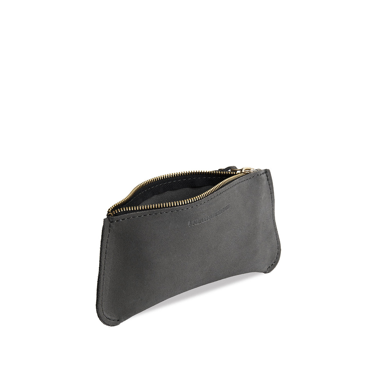 Smoke Grey*Large | Small pouch with a top zipper and unique curved bottom