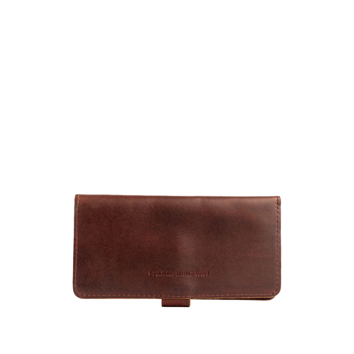 Cognac | Back of leather wallet closed