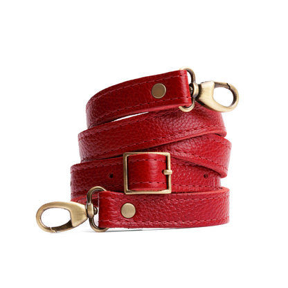 Chili Red | leather crossbody strap