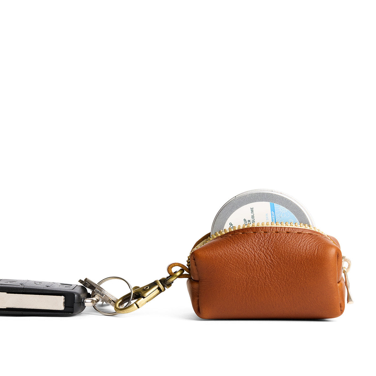 Honey | Leather small keychain pouch