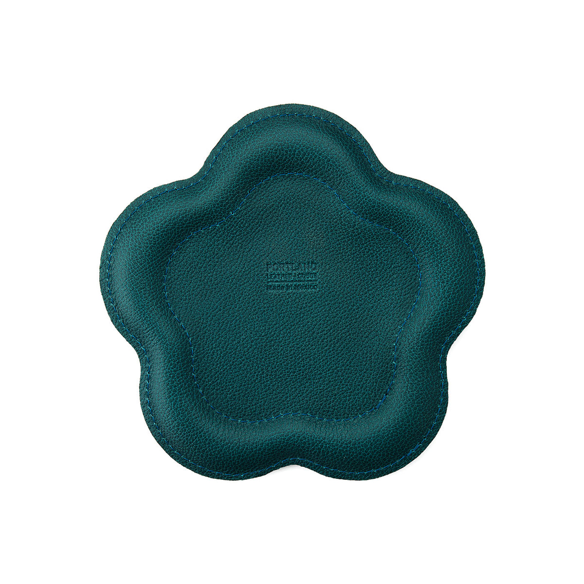 Sea Glass | Floral shaped leather tray with stuffed edges