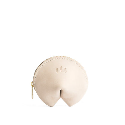 Bone | Leather fortune cookie shaped pouch