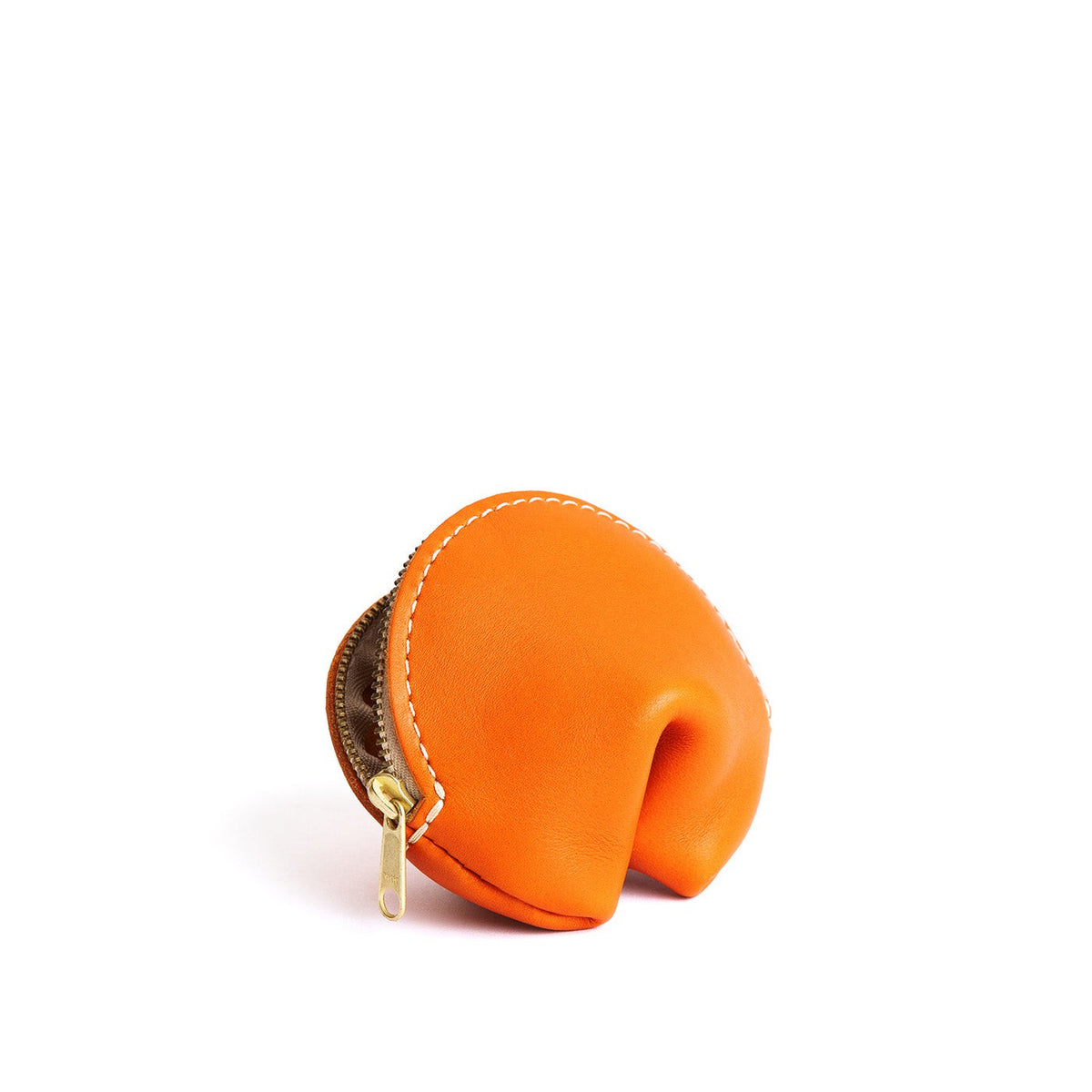 Clementine | Leather fortune cookie shaped pouch