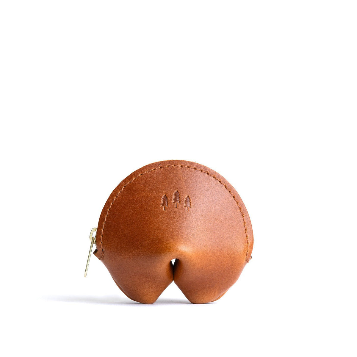 Honey | Leather fortune cookie shaped pouch