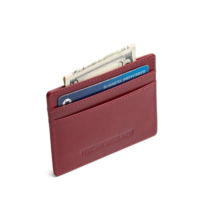 Red Rock*Classic | Leather card holder on white background