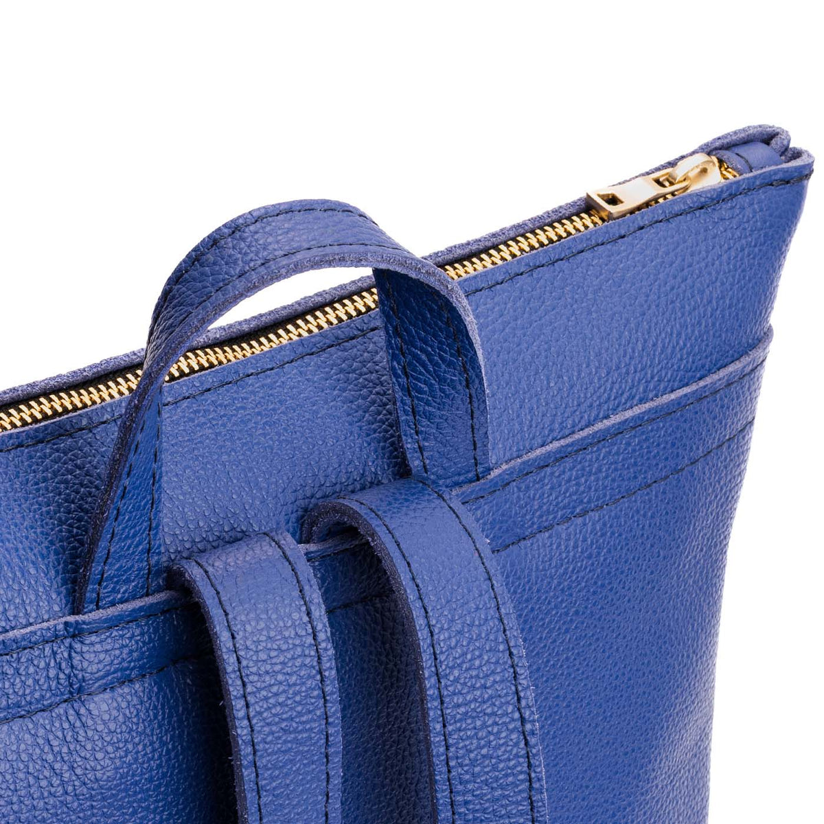 Molino Blue | Rectangular slim leather backpack