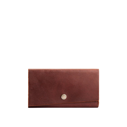 Cognac | Leather wallet with snap closure