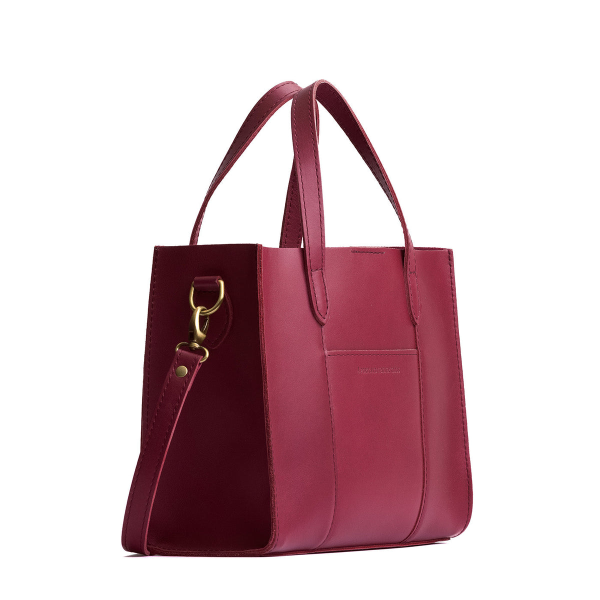 Berry Good | Structured mid-size tote bag with overlapping panels and crossbody strap