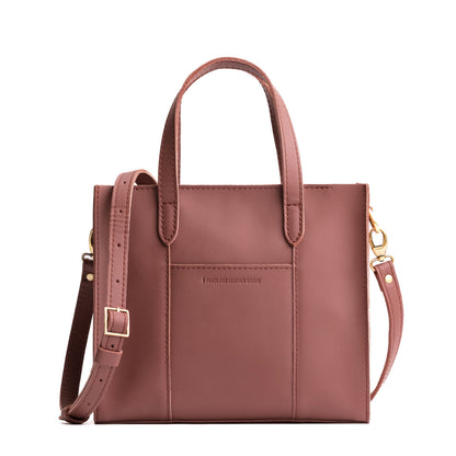 Sunkissed*Zipper | Structured mid-size tote bag with overlapping panels and crossbody strap