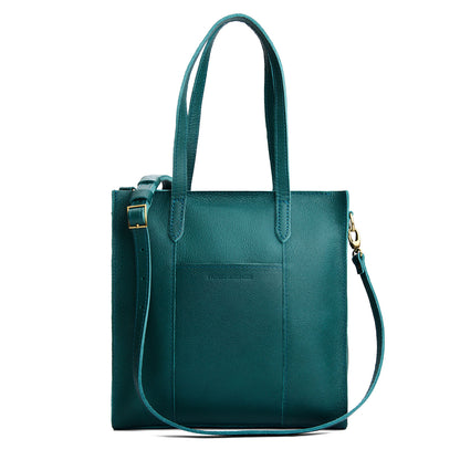 Sea Glass*North/South | Structured large tote bag with overlapping panels and crossbody strap