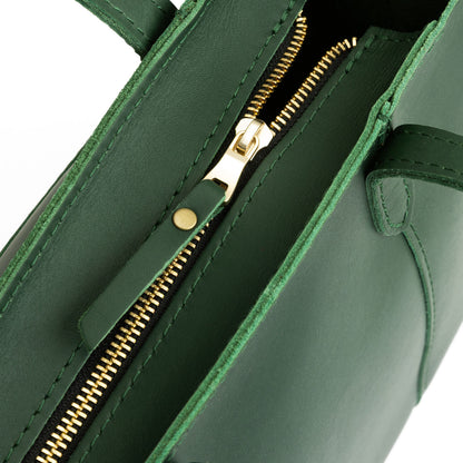 Aruba*Zipper | Structured mid-size tote bag with overlapping panels and crossbody strap
