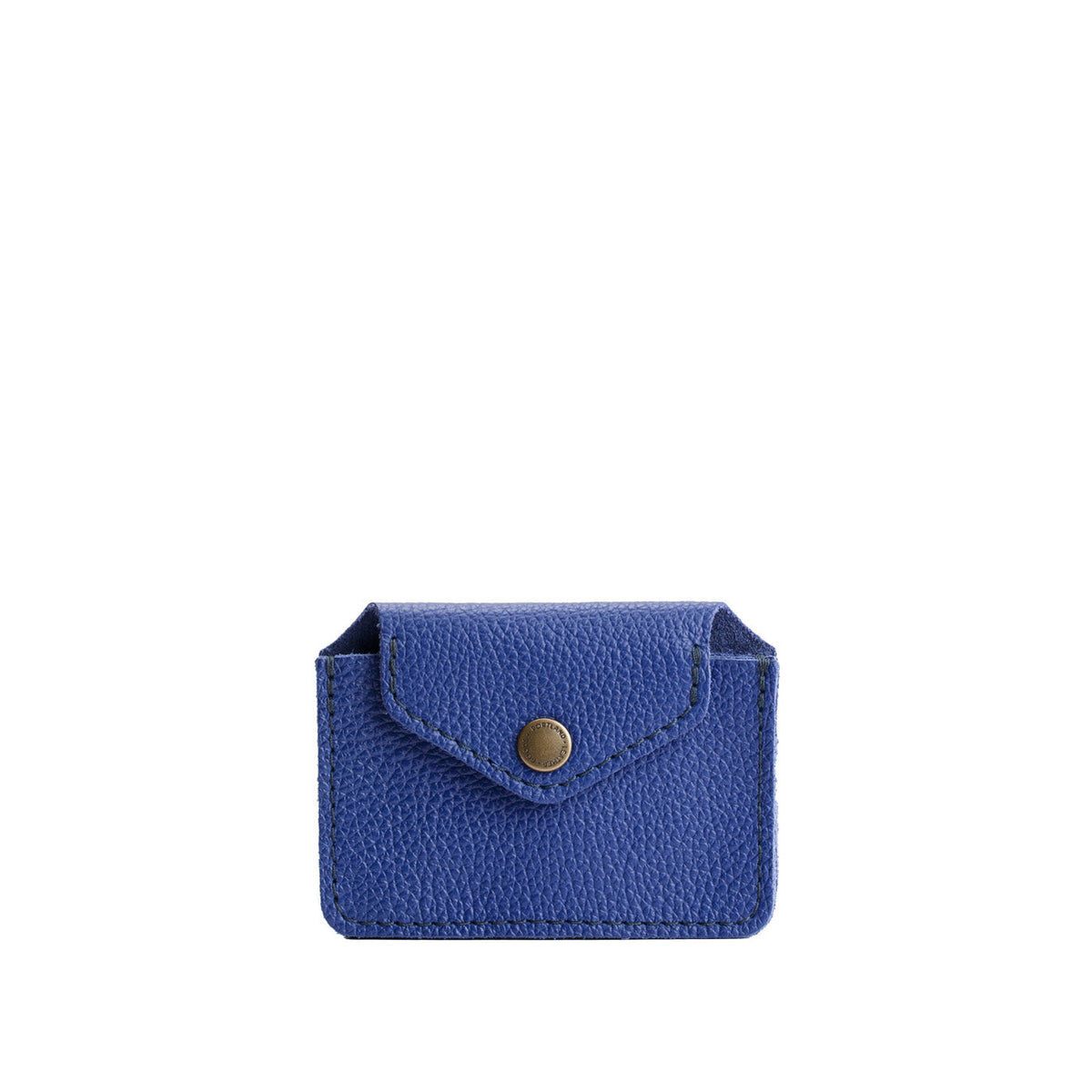 Molino Blue | Small leather wallet with snap closure