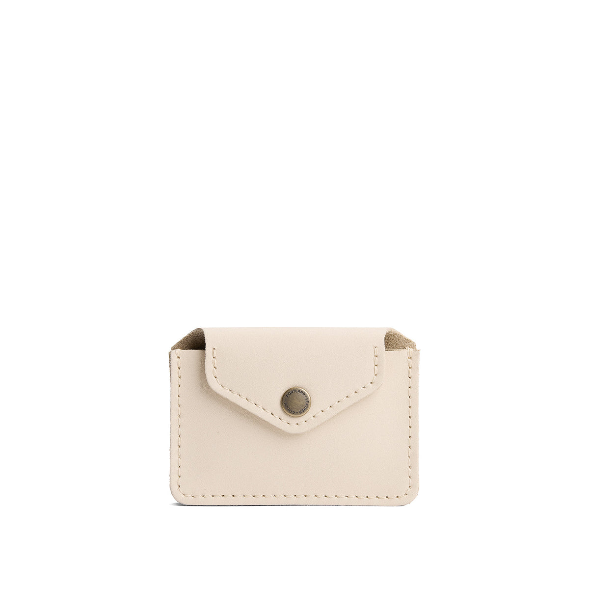 Bone | Small leather wallet with snap closure