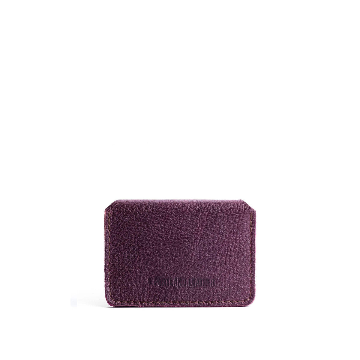 Plum | Small leather wallet with snap closure