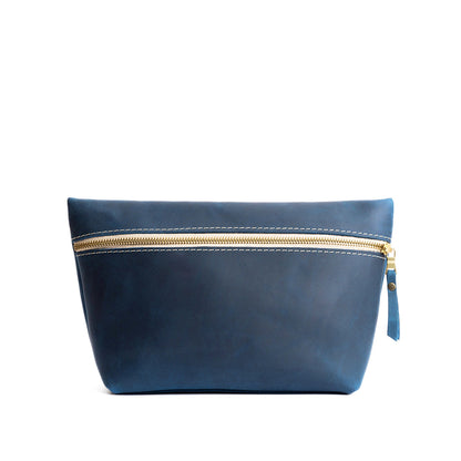 Deep Water*Extra Large | Large leather makeup bag with zipper