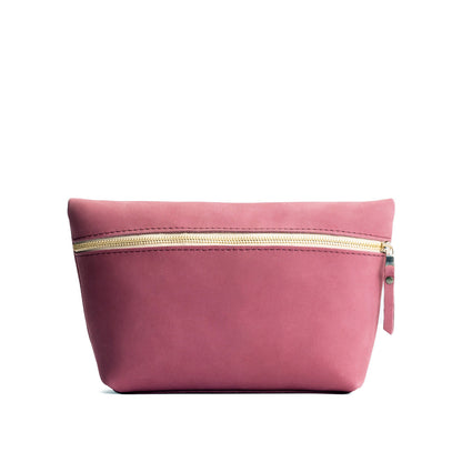 Foxglove*Extra Large | Large leather makeup bag with zipper