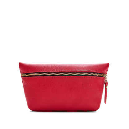 Cherry*Large | Large leather makeup bag with zipper