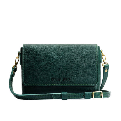 Forest Green*Medium | Small Leather Crossbody Bag with Magnetic Messenger Bag Closure
