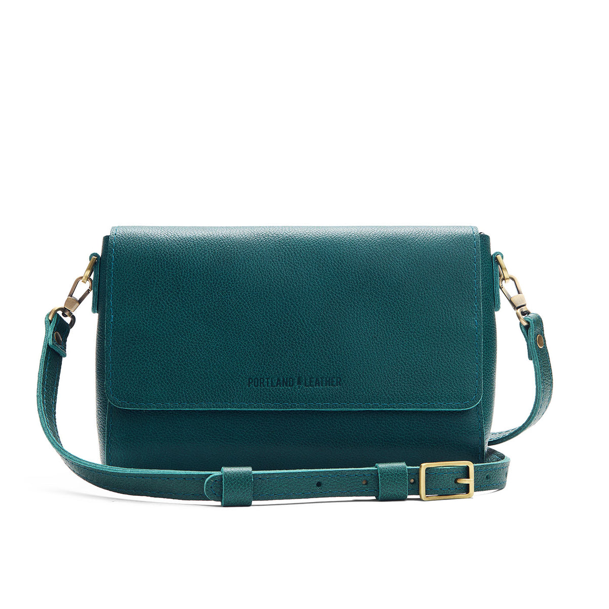 Sea Glass*Medium | Leather Crossbody Bag with Magnetic Messenger Bag Closure