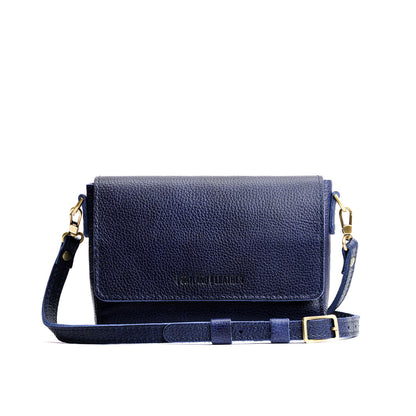 Cobalt*Mini | Leather Crossbody Bag with Magnetic Messenger Bag Closure