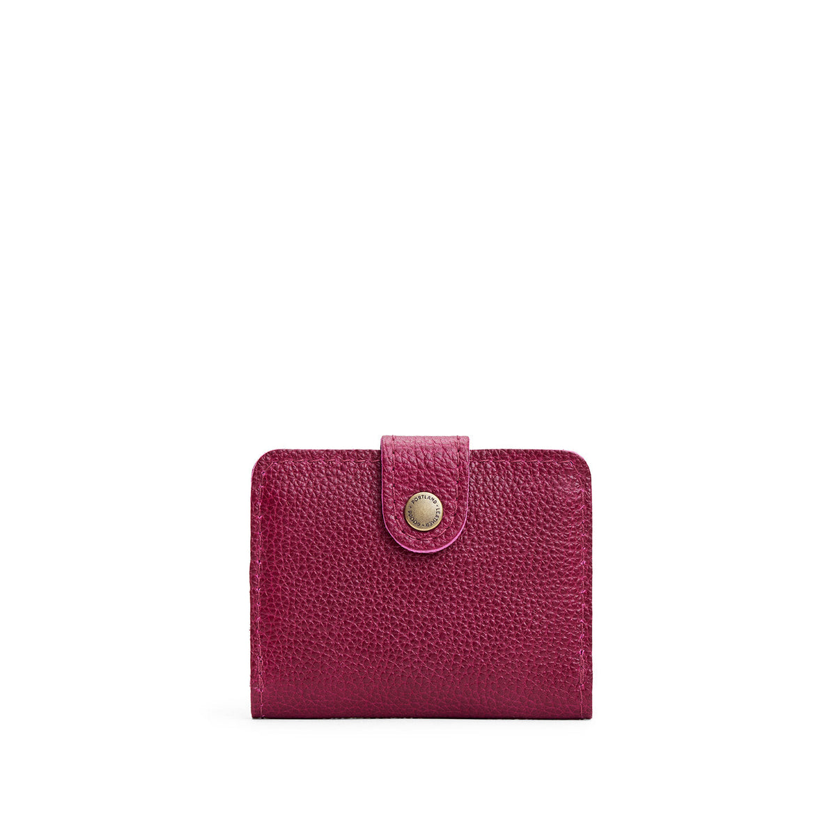 Orchid | Small leather wallet with snap closure