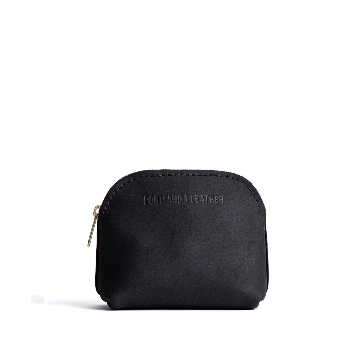 Shadow Black*Mini | Compact leather pouch with top zipper
