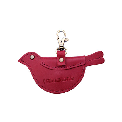 Berry Good | Bird shaped pouch with button closure and lobster clasp
