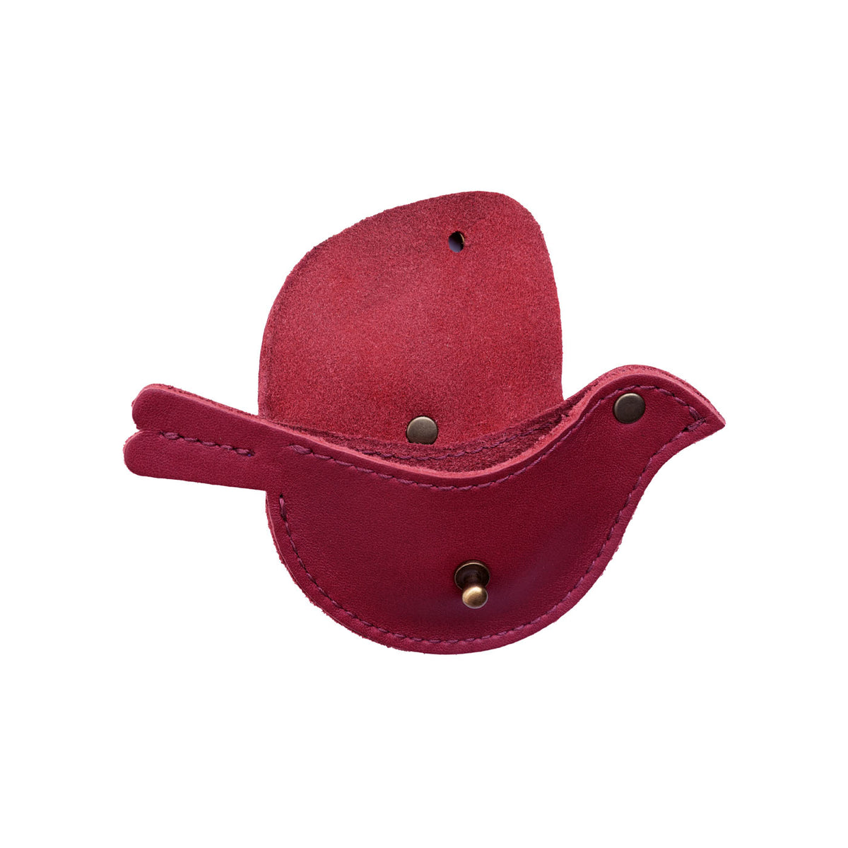 Berry Good | Bird shaped pouch with button closure and lobster clasp