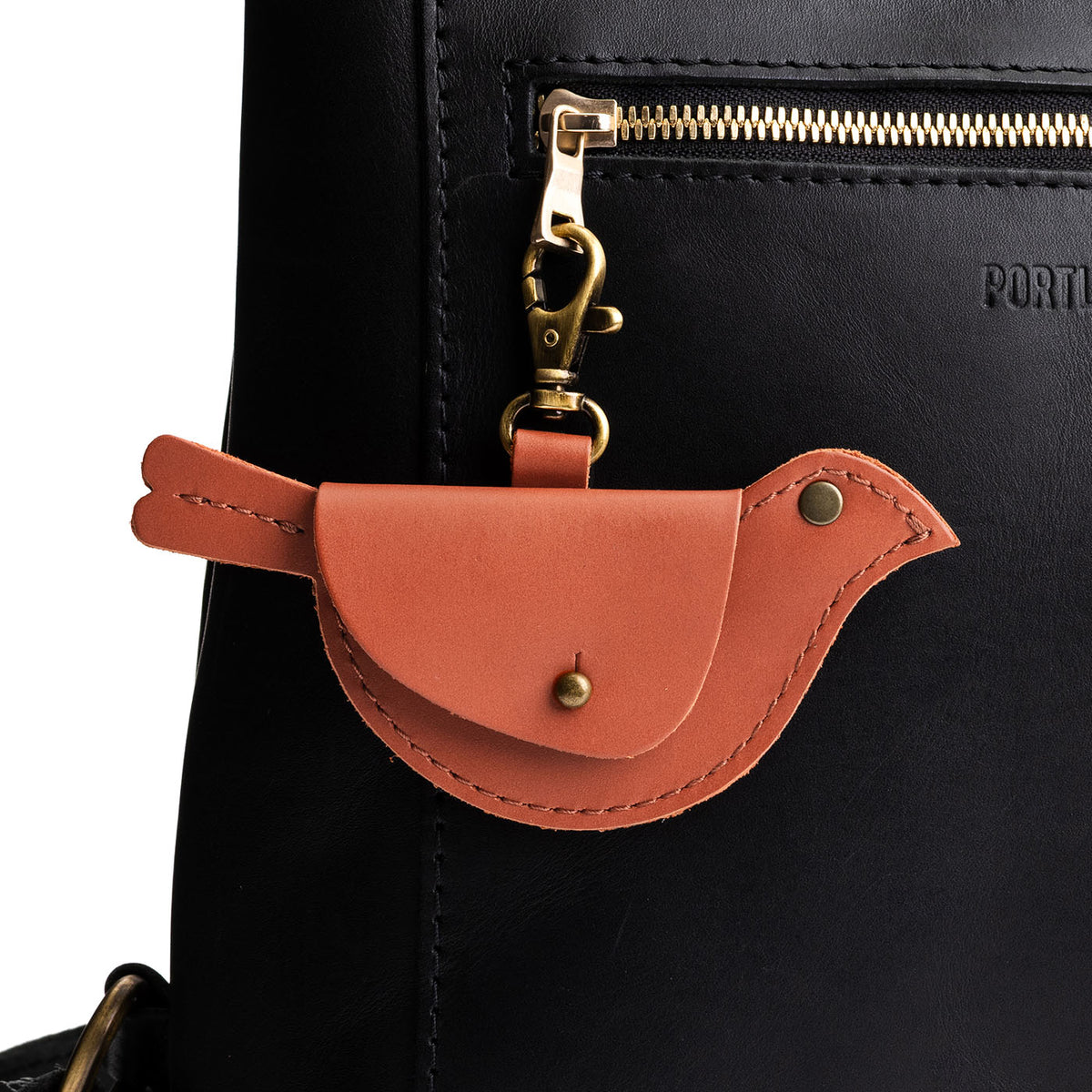Clownfish | Bird shaped pouch with button closure and lobster clasp