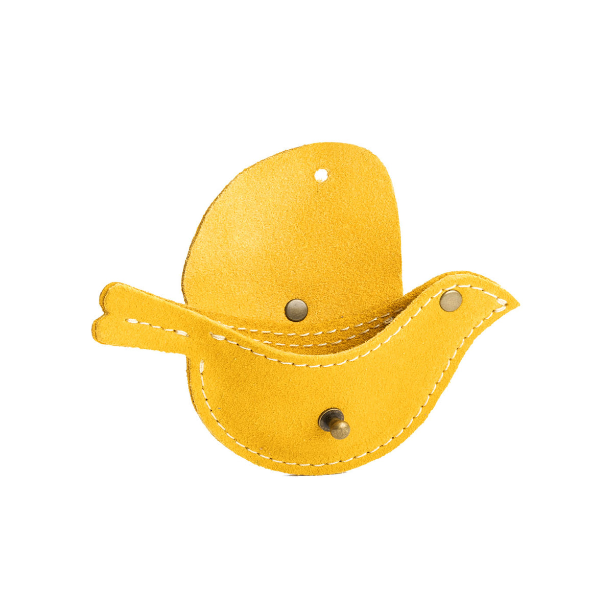Hello Yello1 | Bird shaped pouch with button closure and lobster clasp