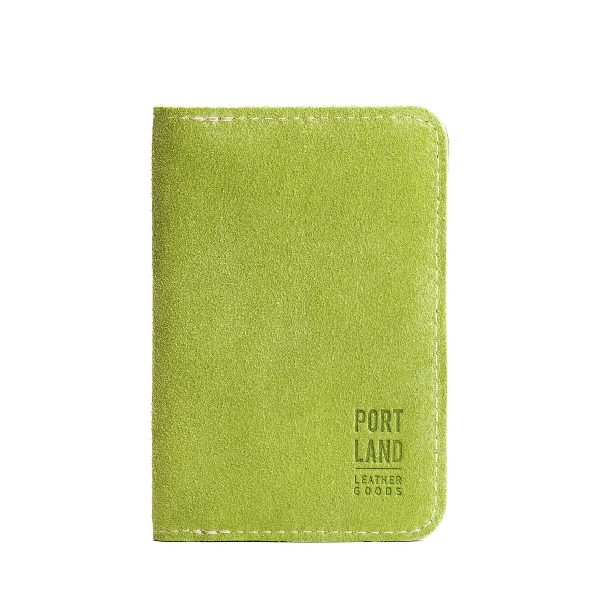 Lime | Leather passport case with PLG logo