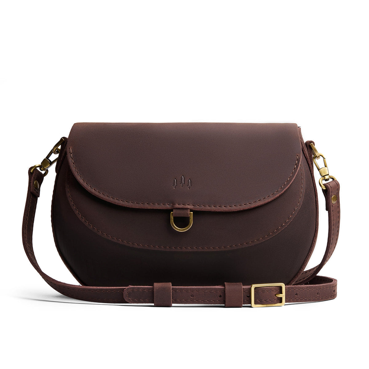 Moose*Large | Petite leather Crossbody with a flap and magnetic closure