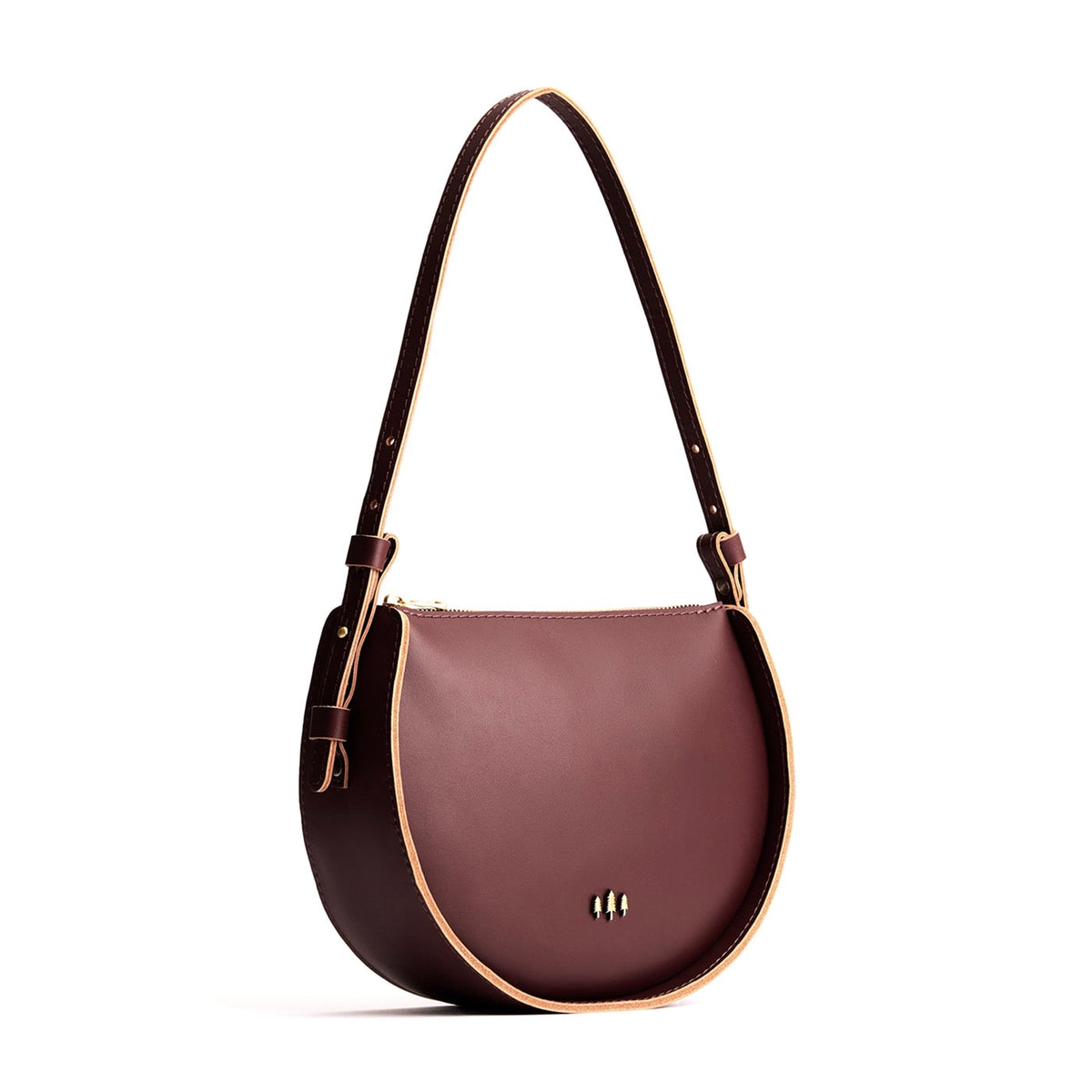 Cognac | Rounded structured shoulder bag