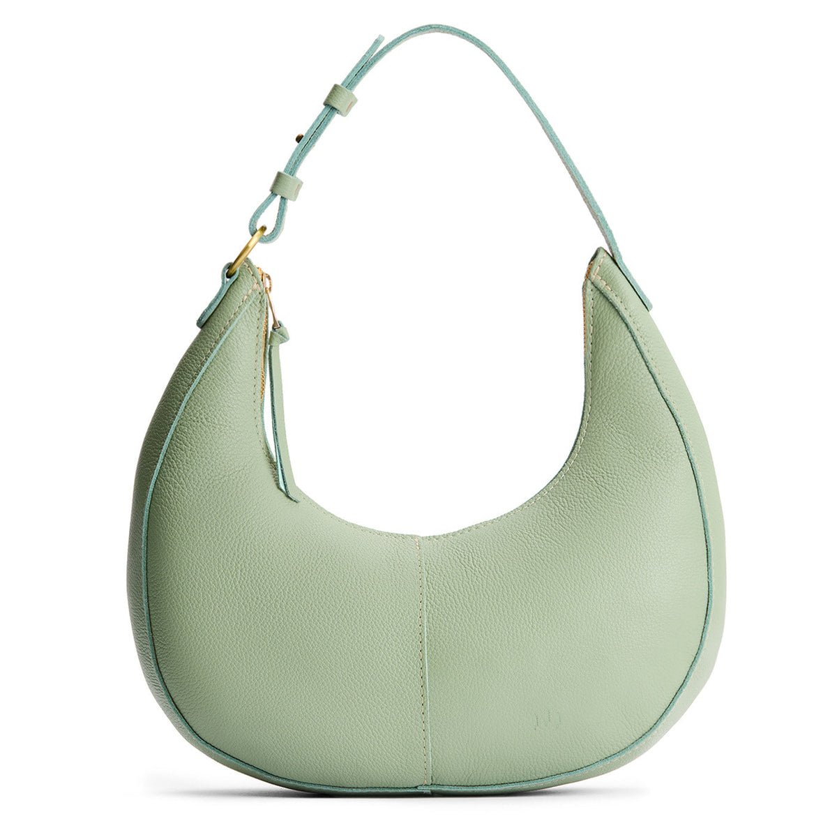 Pistachio*Large | Large crescent shaped shoulder bag with zipper closure and adjustable strap