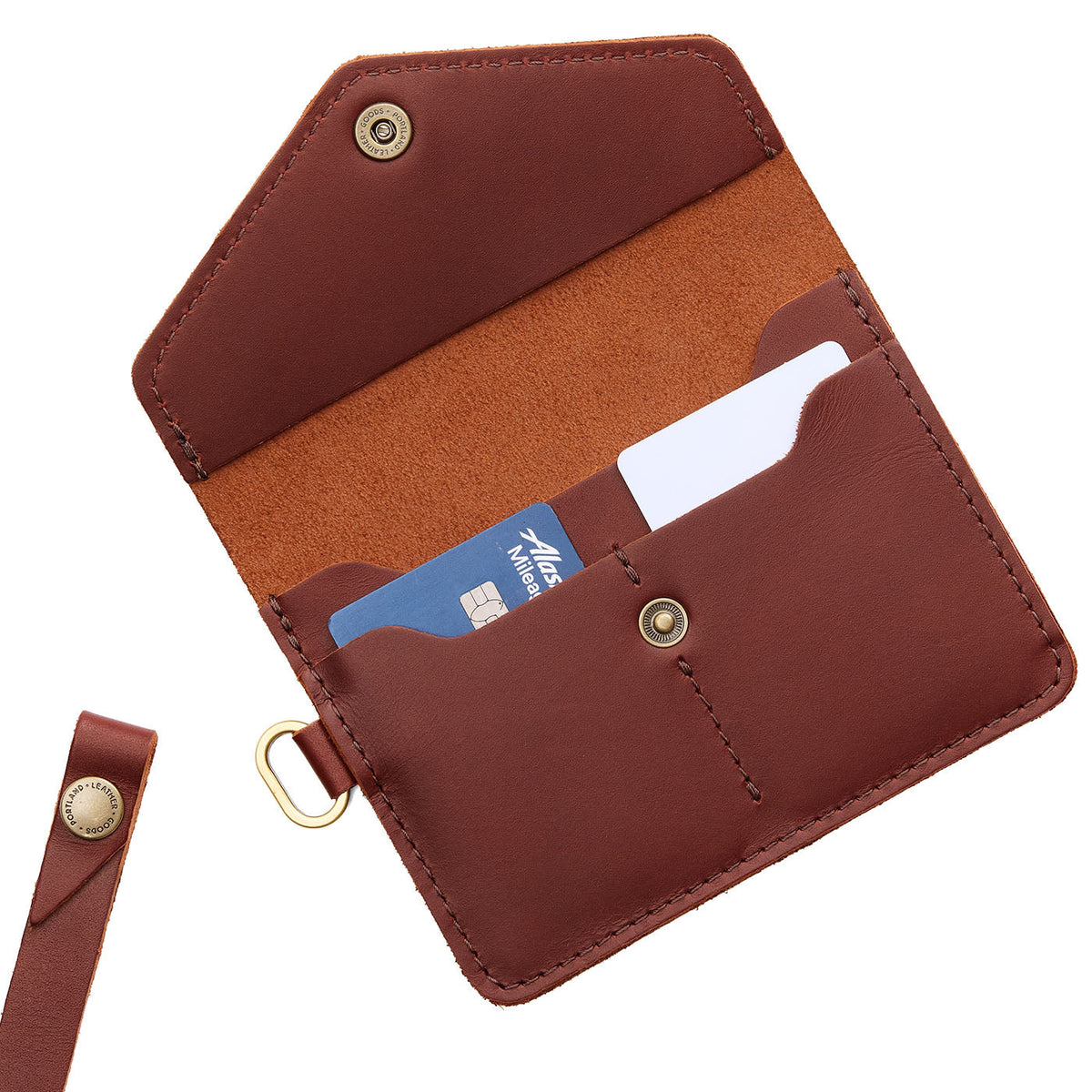 Cognac | Small Leather Passport Wristlet