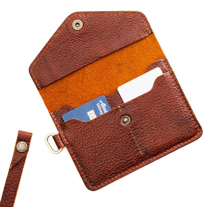 Nutmeg | Small Leather Passport Wristlet