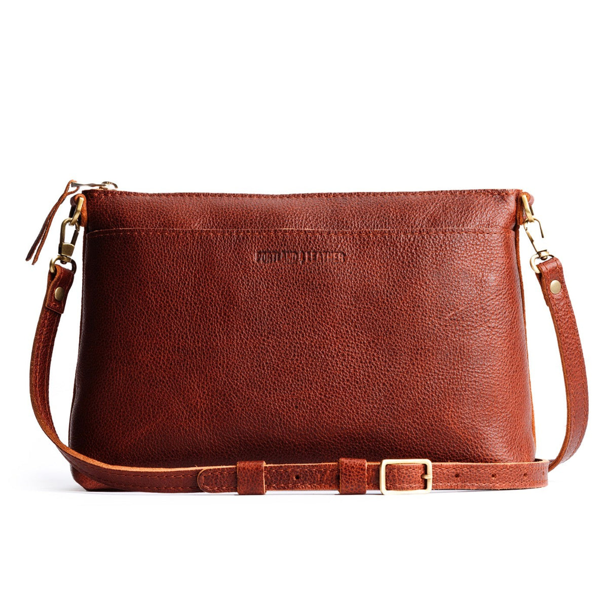 Nutmeg*Large | Zip top crossbody bag with detachable strap