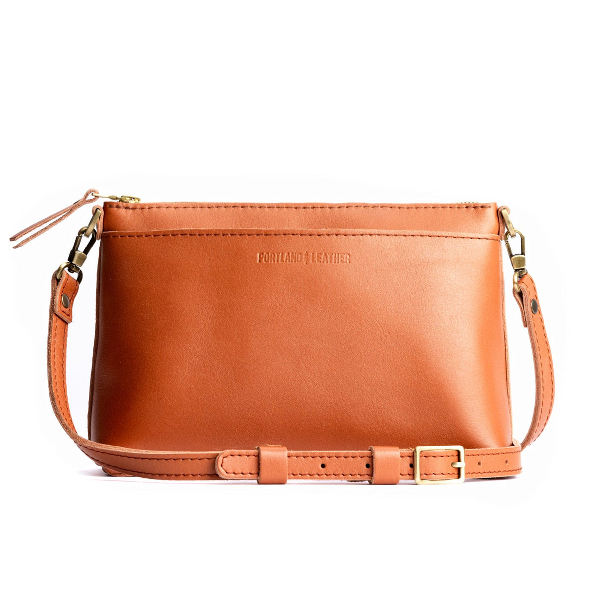 Persimmon*Small | Zip top petite crossbody bag with detachable strap