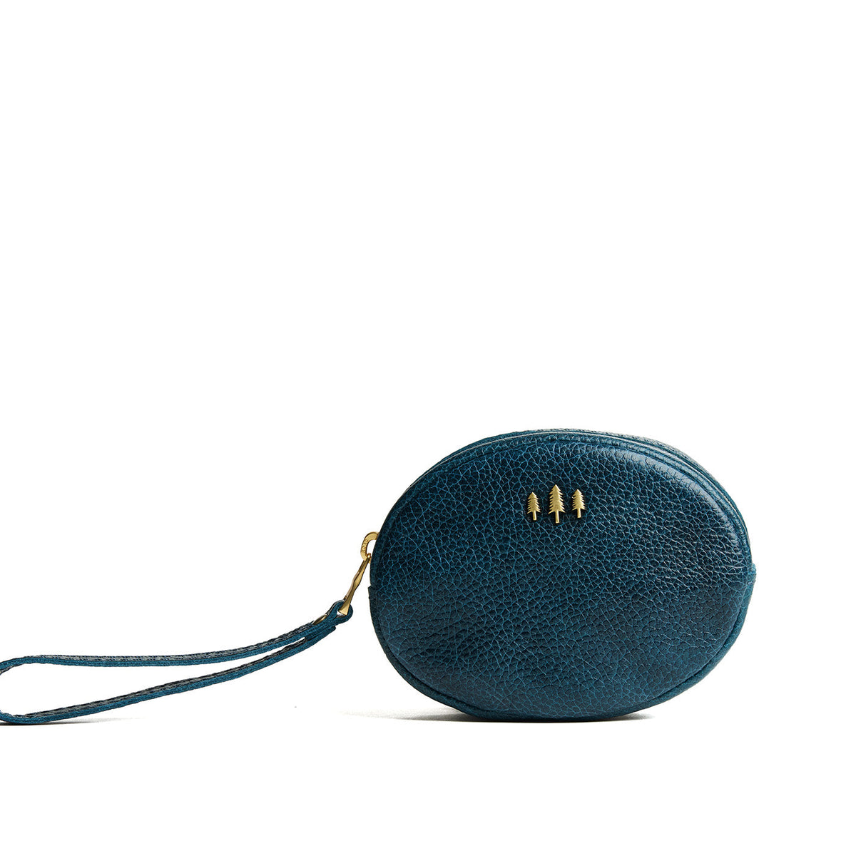 Lagoon*Small | Oval shaped pouch with zipper and wristlet strap