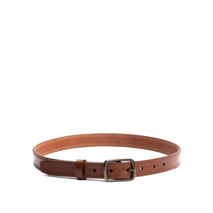 Amber | Women's slim double stitch leather belt
